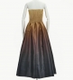 Hula Long Gradation Dress/ Luxury Collection / Beige & Brown / J2750bebr
