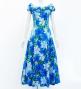 Hula Long Dress with Hibiscus Print / Luxury Collection / Blue / J2834bl