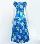 Hula Long Dress with Hibiscus Print / Luxury Collection / Blue / J2834bl