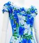 Hula Long Dress with Hibiscus Print / Luxury Collection / Blue / J2834bl