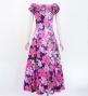 Hula Long Dress with Hibiscus Print / Luxury Collection / Pink / J2834pi