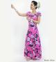Hula Long Dress with Hibiscus Print / Luxury Collection / Pink / J2834pi