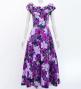 Hula Long Dress with Hibiscus Print / Luxury Collection / Red&Purple / J2834rdpu