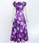Hula Long Dress with Hibiscus Print / Luxury Collection / Red&Purple / J2834rdpu