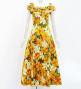 Hula Long Dress with Hibiscus Print / Luxury Collection / Yellow / J2834ye