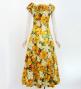Hula Long Dress with Hibiscus Print / Luxury Collection / Yellow / J2834ye