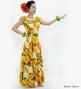 Hula Long Dress with Hibiscus Print / Luxury Collection / Yellow / J2834ye