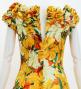 Hula Long Dress with Hibiscus Print / Luxury Collection / Yellow / J2834ye