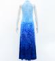 Hula Long Slit Dress with Velvet / Luxury Collection / Blue /J2847bl