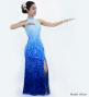 Hula Long Slit Dress with Velvet / Luxury Collection / Blue /J2847bl