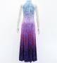 Hula Long Slit Dress with Velvet / Luxury Collection / Blue & Purple /J2847blpu
