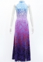 Hula Long Slit Dress with Velvet / Luxury Collection / Blue & Purple /J2847blpu