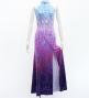 Hula Long Slit Dress with Velvet / Luxury Collection / Blue & Purple /J2847blpu