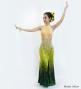 Hula Long Slit Dress with Velvet / Luxury Collection / Orange & Blue /J2847orbl