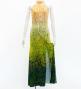 Hula Long Slit Dress with Velvet / Luxury Collection / Orange & Blue /J2847orbl