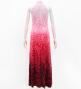 Hula Long Slit Dress with Velvet / Luxury Collection / Pink & Red /J2847pird