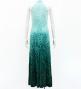 Hula Long Slit Dress with Velvet / Luxury Collection / Turquoise Blue /J2847tbl