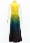 Hula Long Slit Dress with Velvet / Luxury Collection / Yellow & Brown /J2847yebr