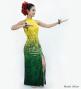 Hula Long Slit Dress with Velvet / Luxury Collection / Yellow & Green /J2847yegr