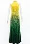 Hula Long Slit Dress with Velvet / Luxury Collection / Yellow & Green /J2847yegr