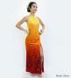 Hula Long Slit Dress with Velvet / Luxury Collection / Yellow & Orange /J2847yeor
