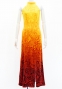 Hula Long Slit Dress with Velvet / Luxury Collection / Yellow & Orange /J2847yeor