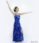 Hula Long Slit Dress with Velvet / Luxury Collection / Blue /J2848bl