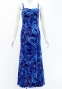 Hula Long Slit Dress with Velvet / Luxury Collection / Blue /J2848bl