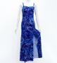 Hula Long Slit Dress with Velvet / Luxury Collection / Blue /J2848bl