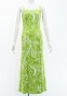 Hula Long Slit Dress with Velvet / Luxury Collection / Green /J2848gr