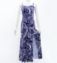 Hula Long Slit Dress with Velvet / Luxury Collection / Navy /J2848nv