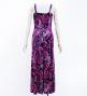 Hula Long Slit Dress with Velvet / Luxury Collection / Purple & Pink /J2848pupi