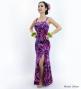 Hula Long Slit Dress with Velvet / Luxury Collection / Purple & Pink /J2848pupi