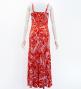 Hula Long Slit Dress with Velvet / Luxury Collection / Red / J2848rd