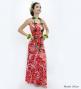 Hula Long Slit Dress with Velvet / Luxury Collection / Red / J2848rd