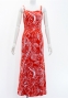 Hula Long Slit Dress with Velvet / Luxury Collection / Red / J2848rd
