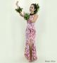 Hula Long Slit Dress with Velvet / Luxury Collection / White & Red /J2848whrd