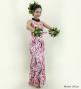 Hula Long Slit Dress with Velvet / Luxury Collection / White & Red /J2848whrd