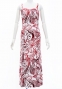 Hula Long Slit Dress with Velvet / Luxury Collection / White & Red /J2848whrd