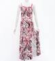 Hula Long Slit Dress with Velvet / Luxury Collection / White & Red /J2848whrd