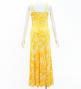 Hula Long Slit Dress with Velvet / Luxury Collection / Yellow /J2848ye