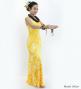 Hula Long Slit Dress with Velvet / Luxury Collection / Yellow /J2848ye