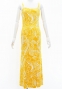 Hula Long Slit Dress with Velvet / Luxury Collection / Yellow /J2848ye