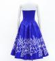 Hula Midi Dress with Plumeria Print / Luxury Collection / Blue / J2849bl