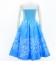 Hula Midi Dress with Plumeria Print / Luxury Collection / Light Blue / J2849lbl