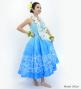 Hula Midi Dress with Plumeria Print / Luxury Collection / Light Blue / J2849lbl