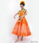 Hula Midi Dress with Plumeria Print / Luxury Collection / Orange / J2849or