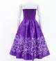 Hula Midi Dress with Plumeria Print / Luxury Collection / Purple / J2849pu