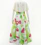 Hula Cape Long Dress with Heliconia Print / Luxury Collection / Cream / J2873cr