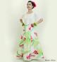 Hula Cape Long Dress with Heliconia Print / Luxury Collection / Cream / J2873cr